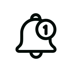 Outline Minimalist Bell Notification Number One Notice Icon