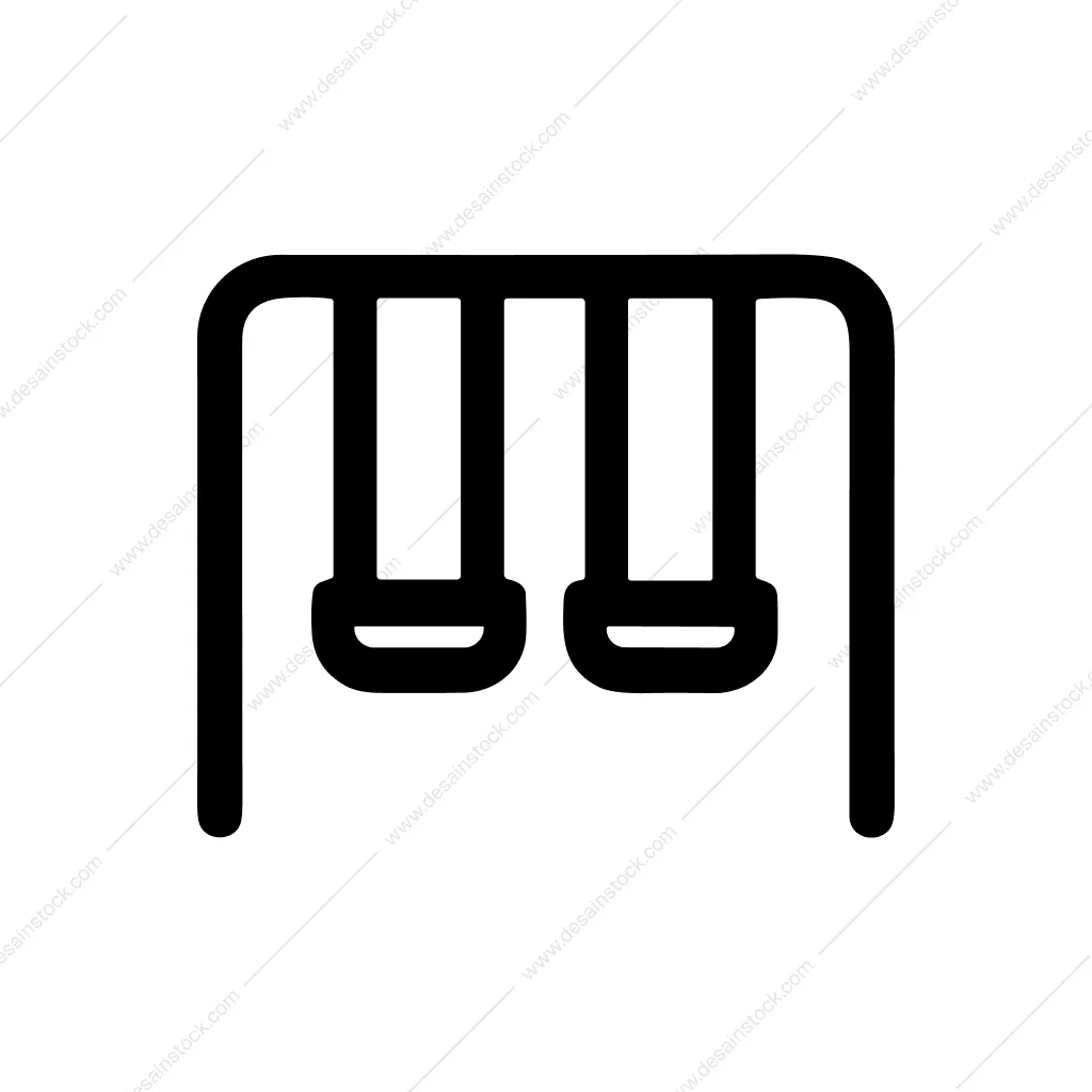 Simple Outline Swing Seat in Playground Equipment Icon