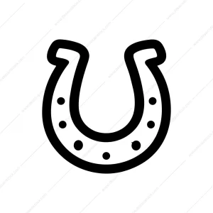 Simple Bold Outline Horseshoe Luck Symbol Shape Icon