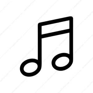 Simple Outline Music Note Symbol Shape Icon