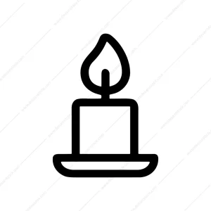 Simple Outline Black Candle Flame Symbol Icon