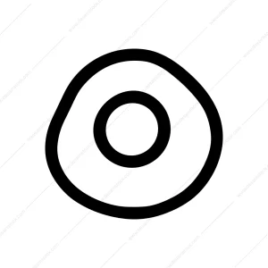 Simple Line Fried Egg Culinary Symbol Breakfast Icon