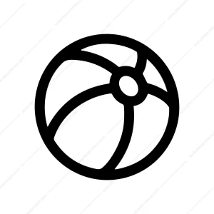 Outline Simple Beachball Summer Activity Icon Element
