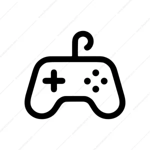 Minimalist Outline Gaming Hanger Simple Isolated Illustration