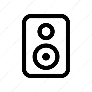 Minimal Outline Speaker Simple Audio System Icon