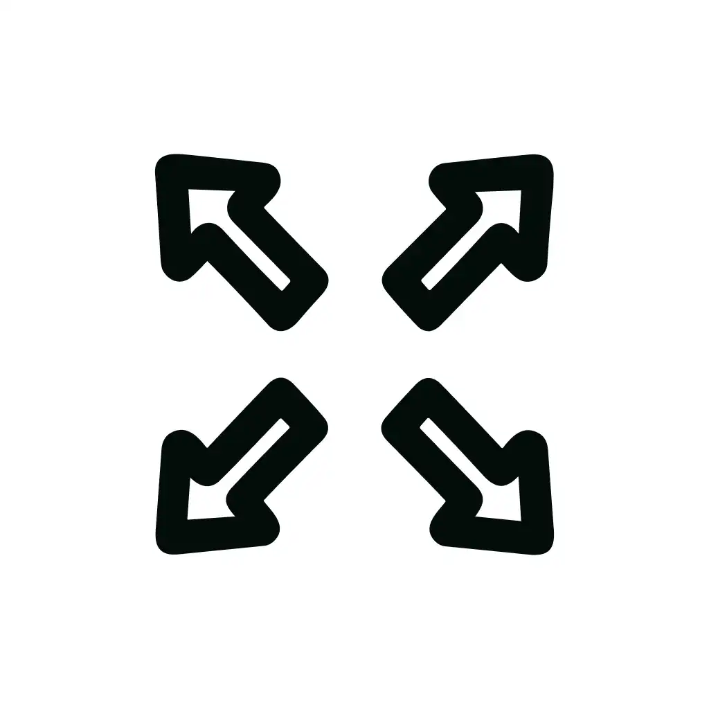 Rounded Line Expand Arrows Direction Interface Icon