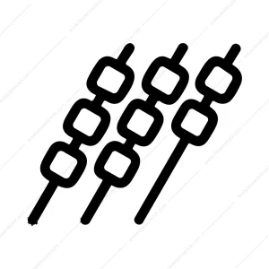 Simple Outline Skewer Marshmallow Barbecue Dessert Food Icon