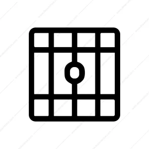 Minimalist Outline Jail Cell Window Prison Icon Shape