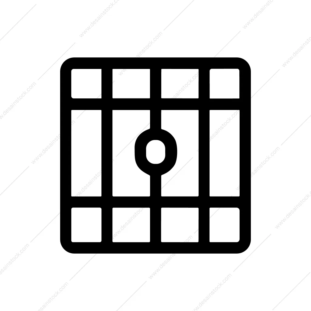 Minimalist Outline Jail Cell Window Prison Icon Shape