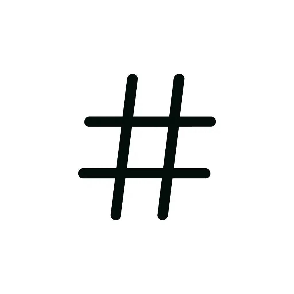 Simple Line Hashtag Symbol Sign Shape Icon