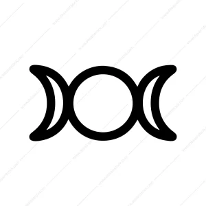 Simple Outline Triple Moon Goddess Symbol Shape