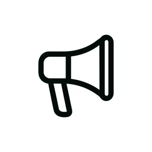 Minimalist Outline Megaphone Line Art Notification Icon