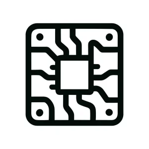 Modern Outline Microchip Simple Illustration Circuit Board Component Icon