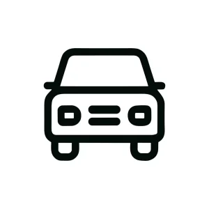 Simple Outline Automobile Front View Transport Icon