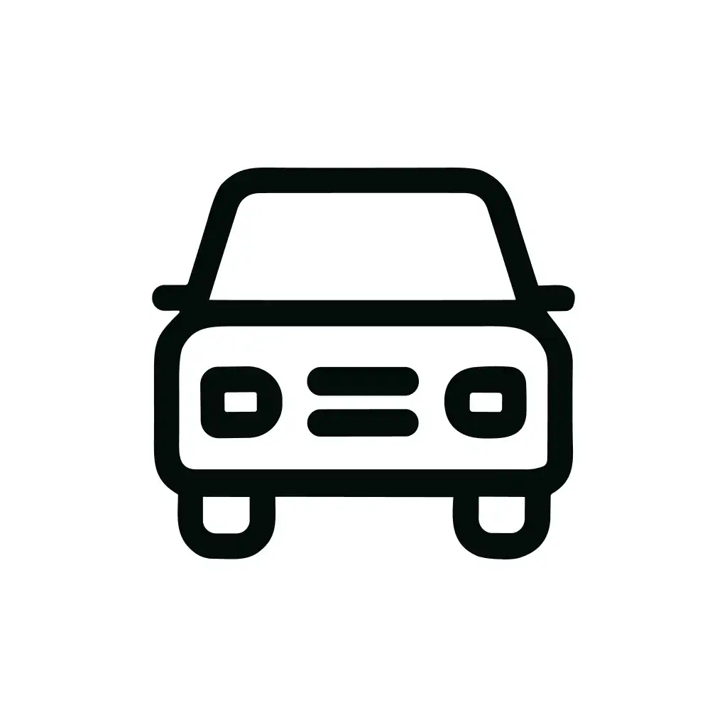 Simple Outline Automobile Front View Transport Icon
