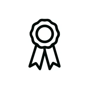 Minimalist Outline Prize Ribbon Award Achievement Badge Icon Illustration