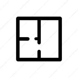 Simple Outline House Floor Plan Architecture Icon