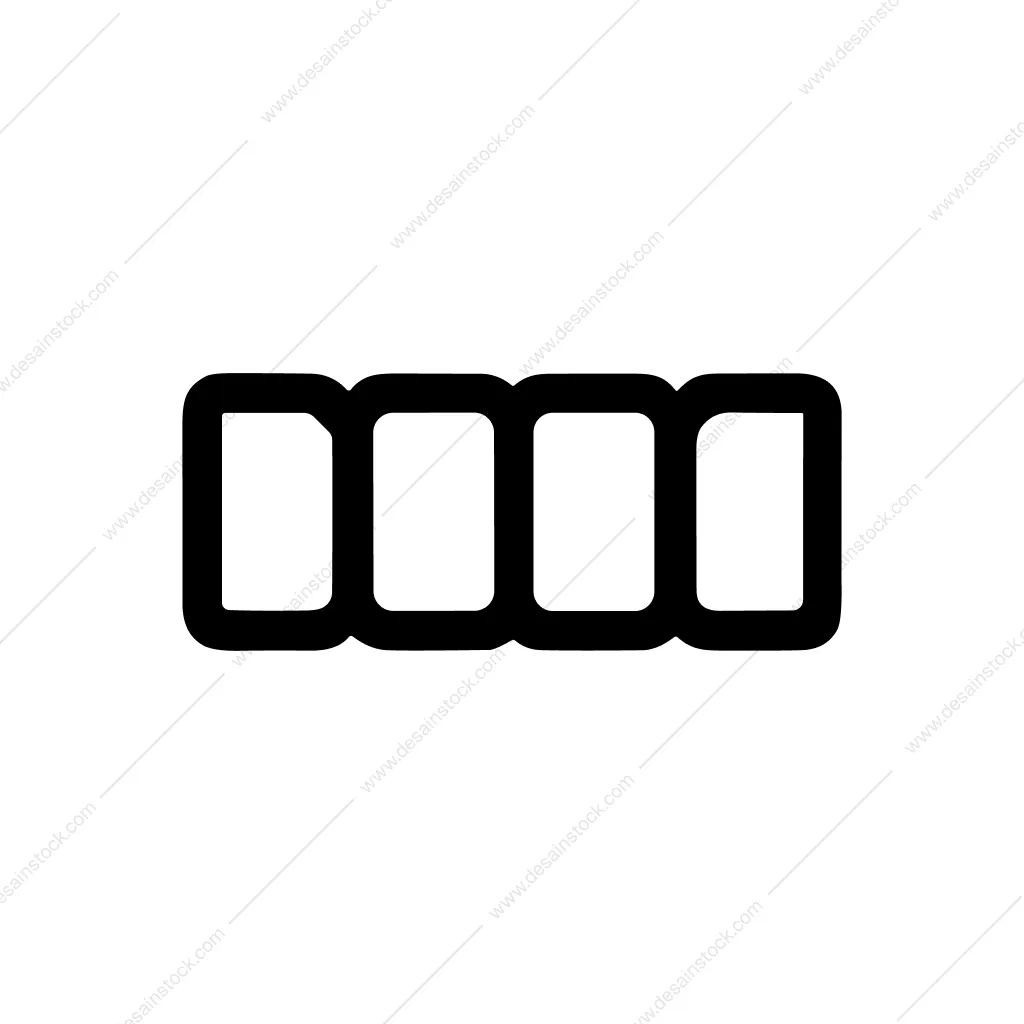 Minimalist Outline Four Square Shape Interface Icon