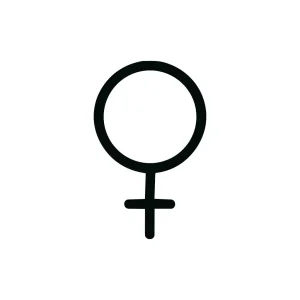 Minimalist Outline Female Sign Gender Identity Symbol