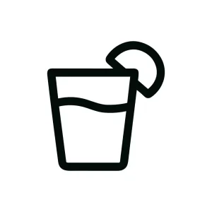 Outline Minimalist Shot Glass Tequila with Lime Icon