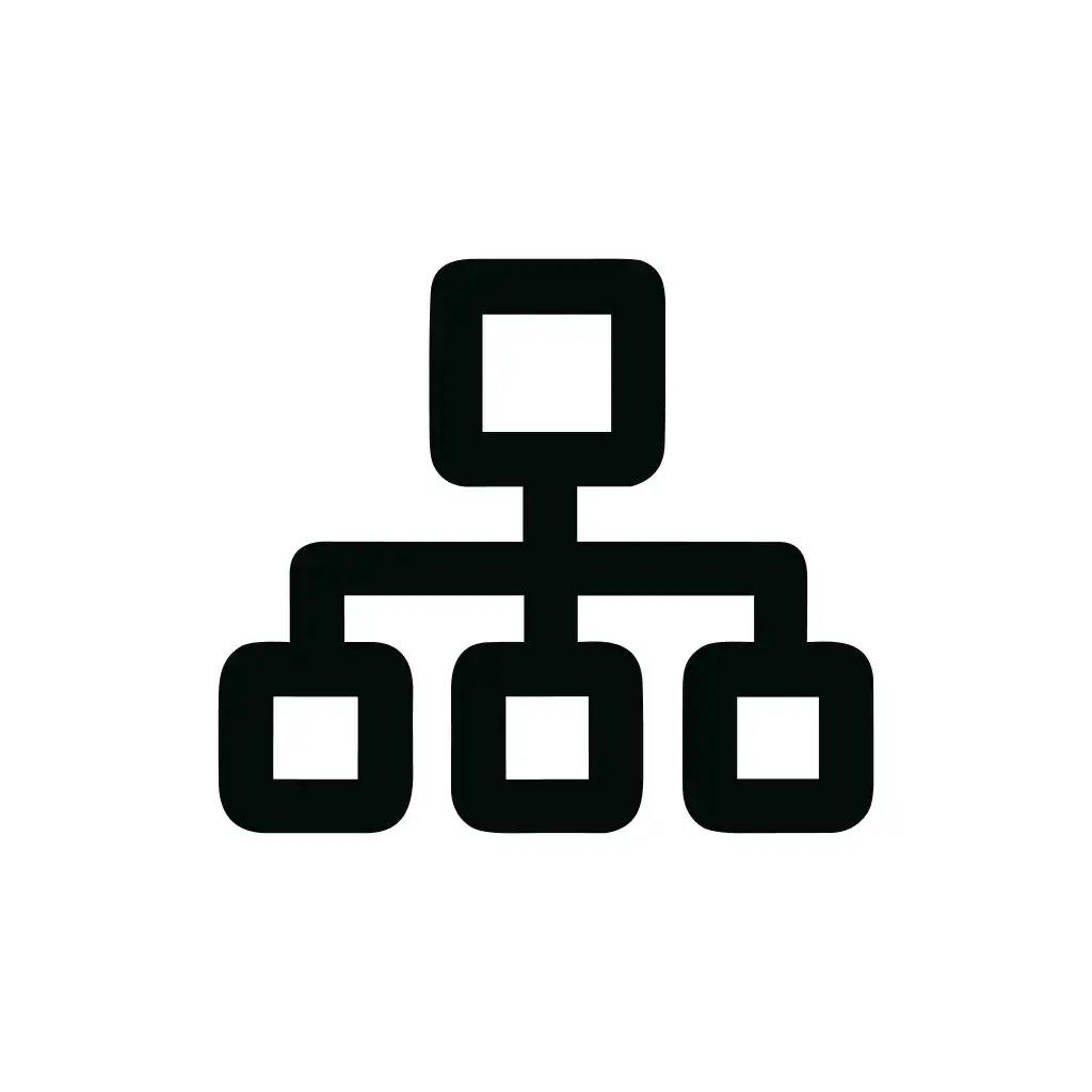 Minimalist Outline Organization Chart Diagram Scheme Icon