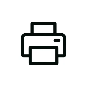 Minimalist Line Drawing Printer Device Icon for Printing Documents