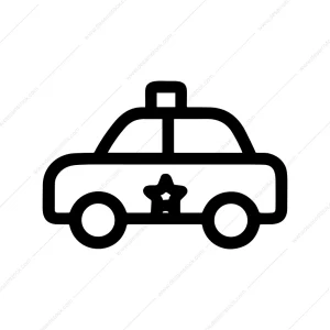 Outline Simple Police Car Vehicle Emergency Icon