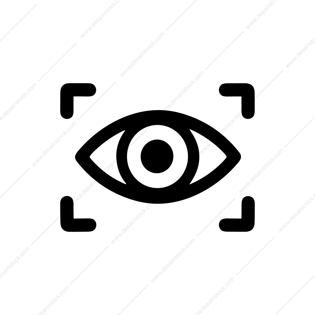 Minimalist Eye Tracking Focus Scan Symbol Icon