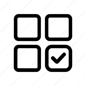 Simple Outline Rounded Checkbox List User Interface Element