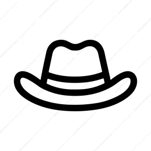 Minimalist Outline Cowboy Hat Outline Shape Icon
