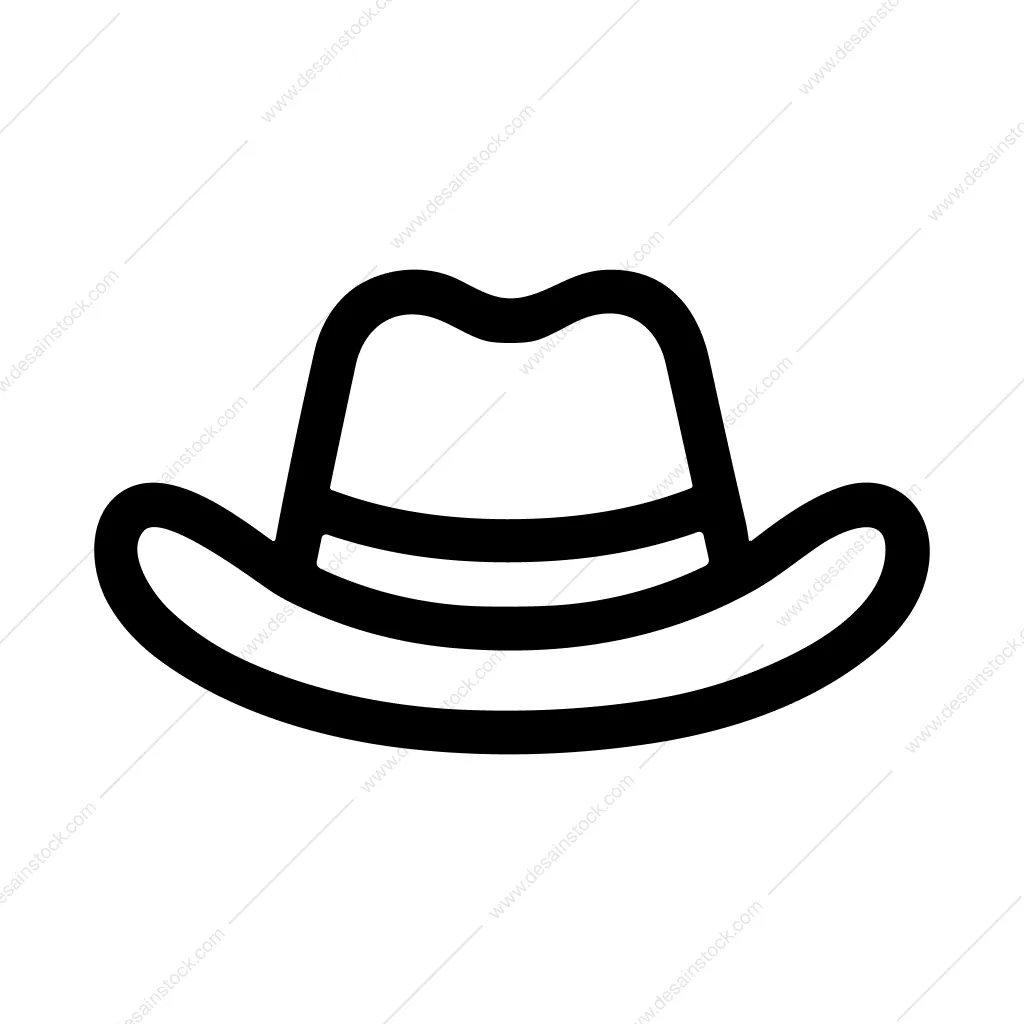 Minimalist Outline Cowboy Hat Outline Shape Icon