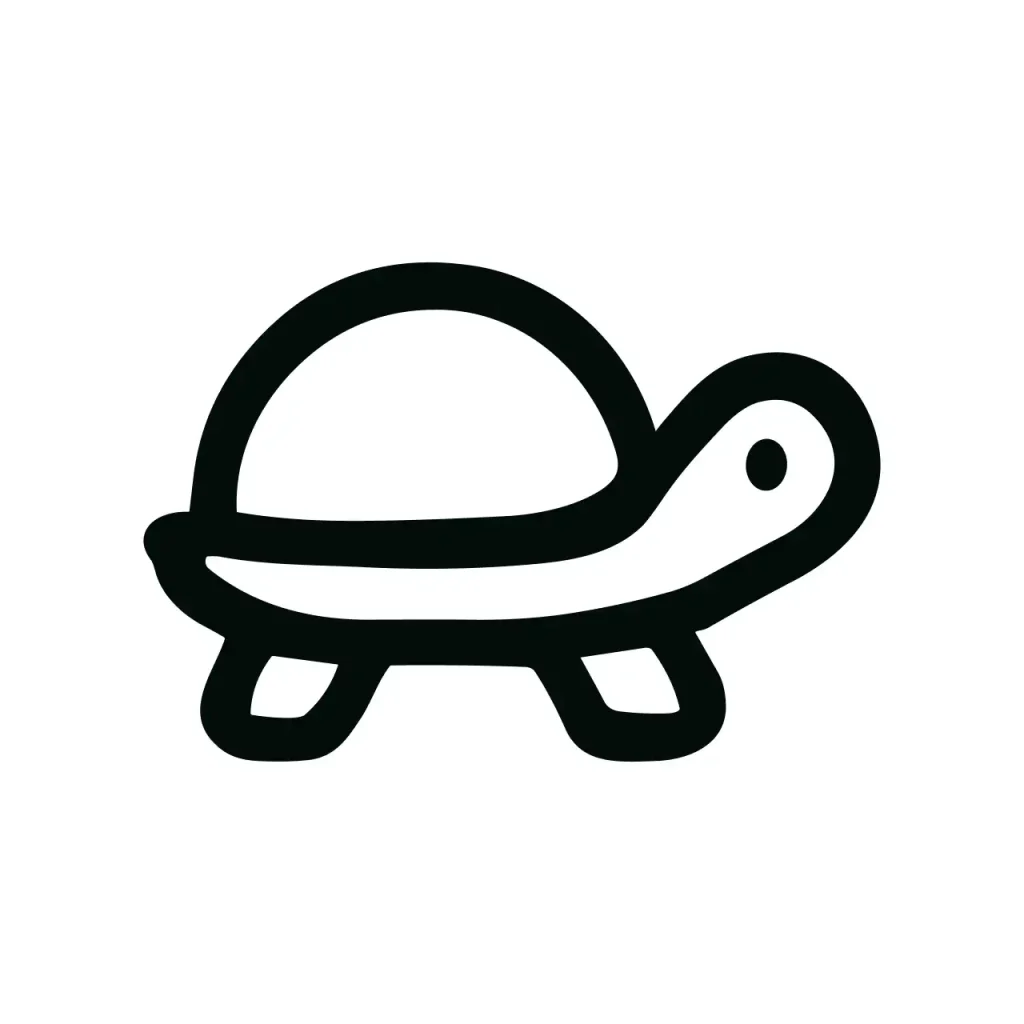 Simple Line Black Turtle Graphic Animal Aquatic Sea Reptile Icon