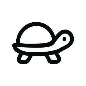 Simple Line Black Turtle Graphic Animal Aquatic Sea Reptile Icon