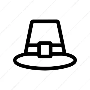 Simple Line Pilgrims Hat Thanksgiving Holiday Symbol Icon