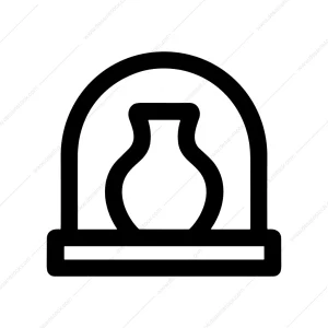Simple Line Art Vase Display Case Exhibit Icon