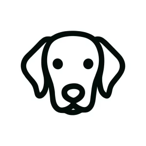 Simple Line Drawing Dog Face Graphic Element