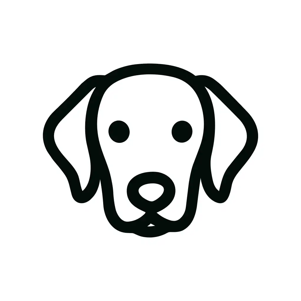 Simple Line Drawing Dog Face Graphic Element