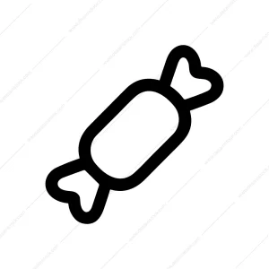 Simple Outline Wrapped Candy Sweet Treat Icon