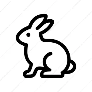 Minimalist Outline Rabbit Graphic Animal Line Icon