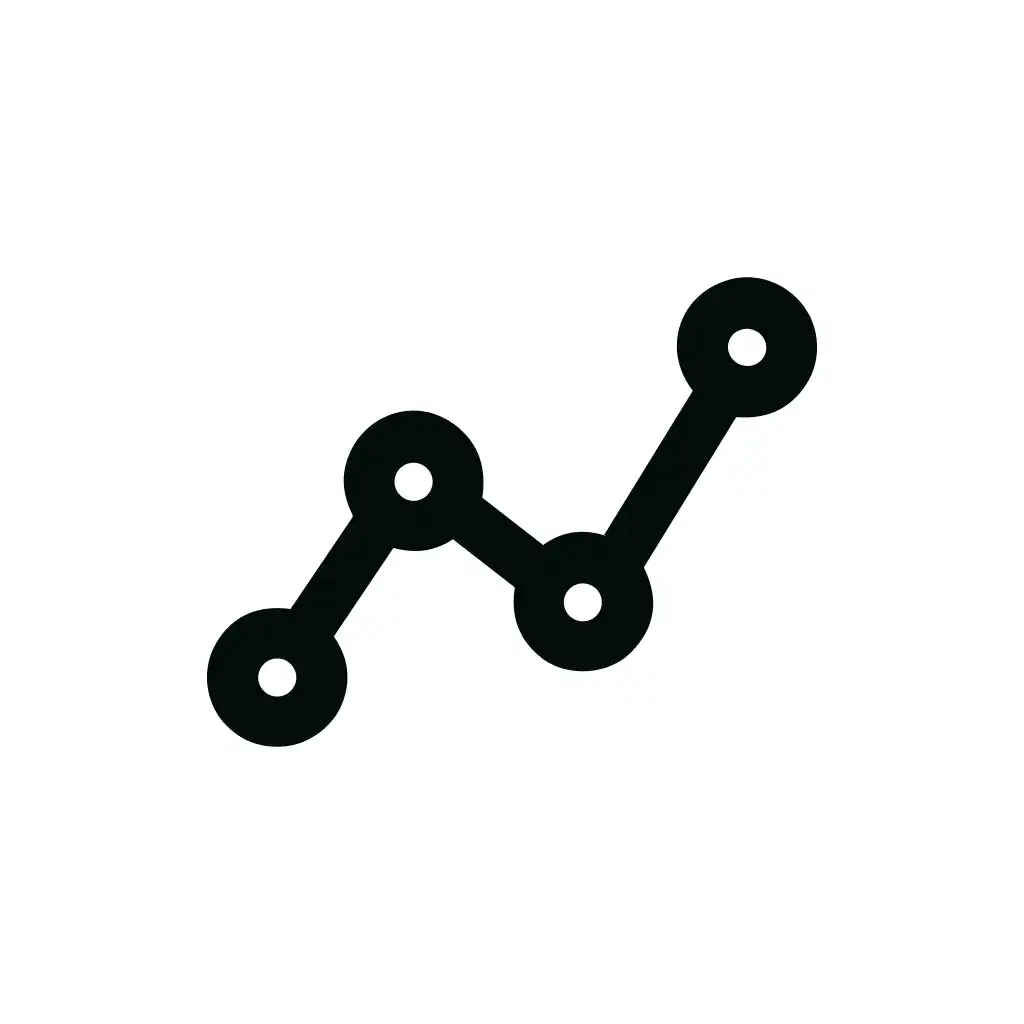 Simple Monoline Circle Connected Diagram Symbol Icon