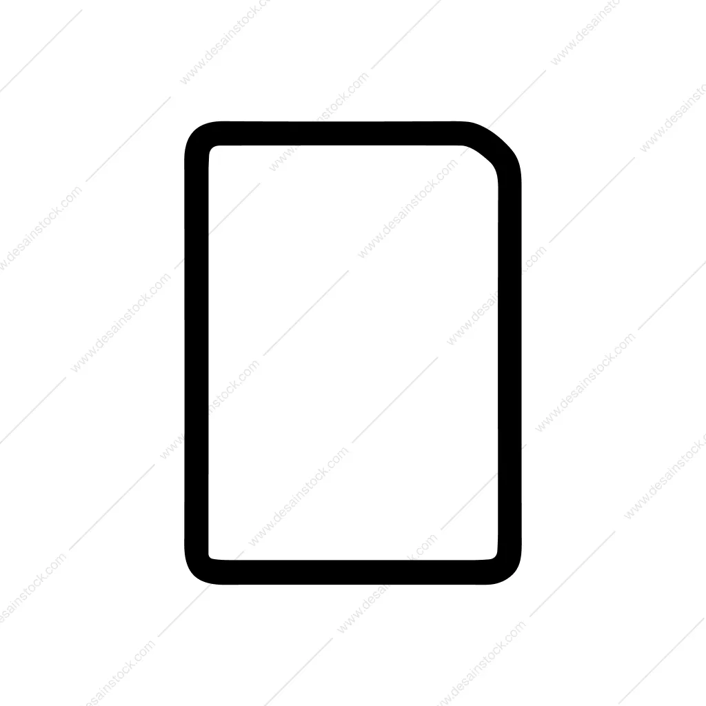 Simple Rounded Corner Document Outline Shape Icon