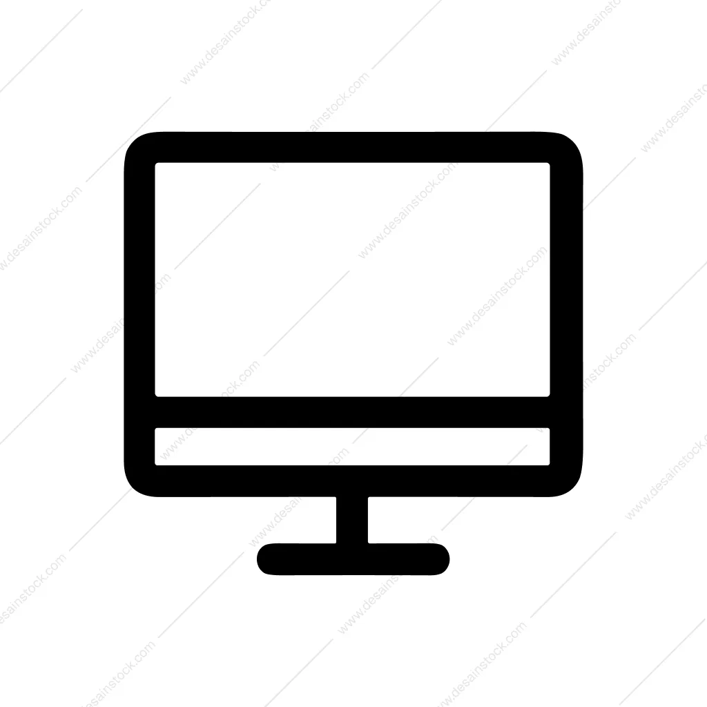 Minimalist Line Computer Display Screen Outline Icon