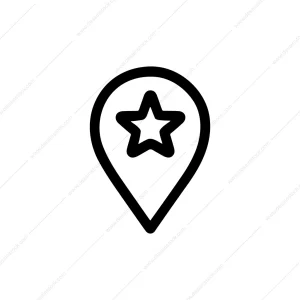 Simple Outline Star Inside Location Pointer Icon