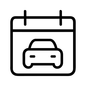 Simple Outline Car Appointment Calendar Schedule Reminder Date Icon Illustration