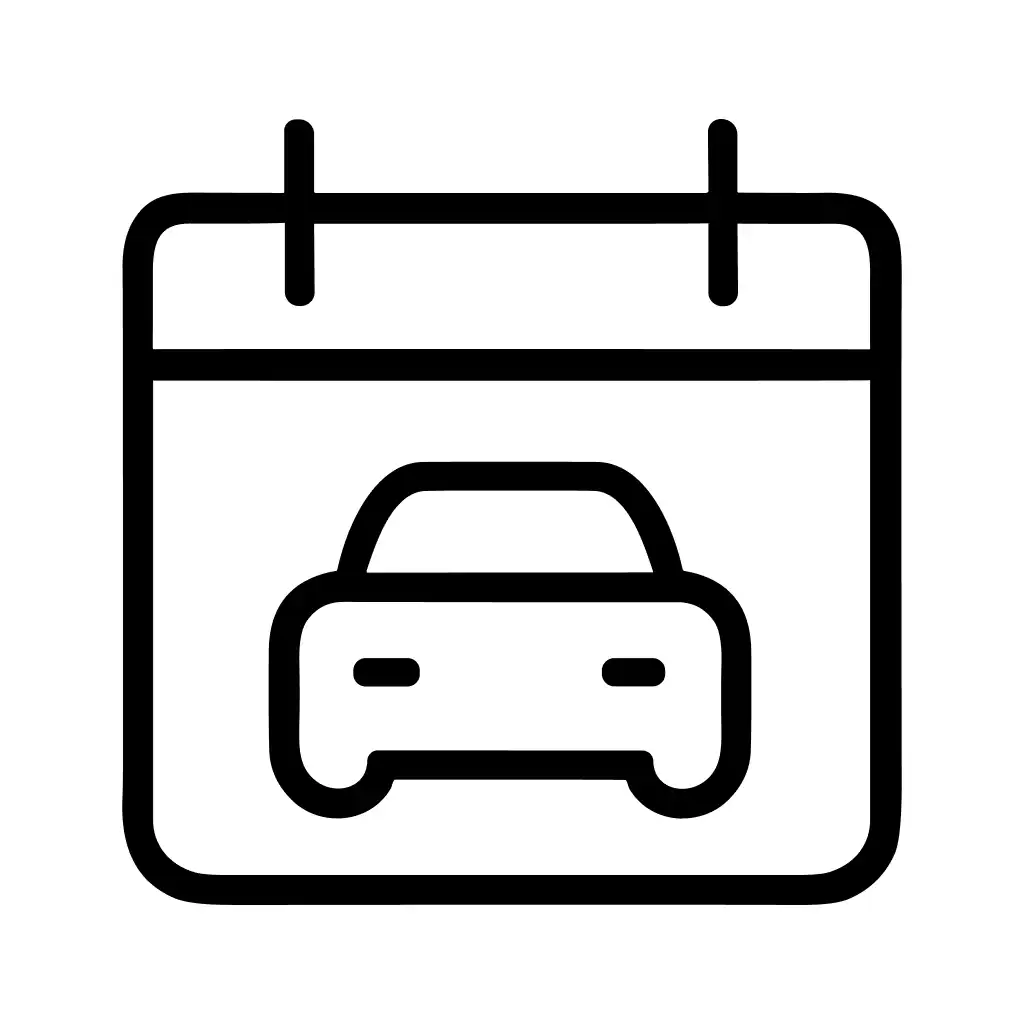 Simple Outline Car Appointment Calendar Schedule Reminder Date Icon Illustration