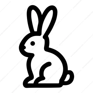 Minimalist Outline Rabbit Animal Simple Line Icon