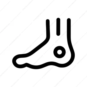 Minimal Outline Foot Pain Point Body Healthcare Icon