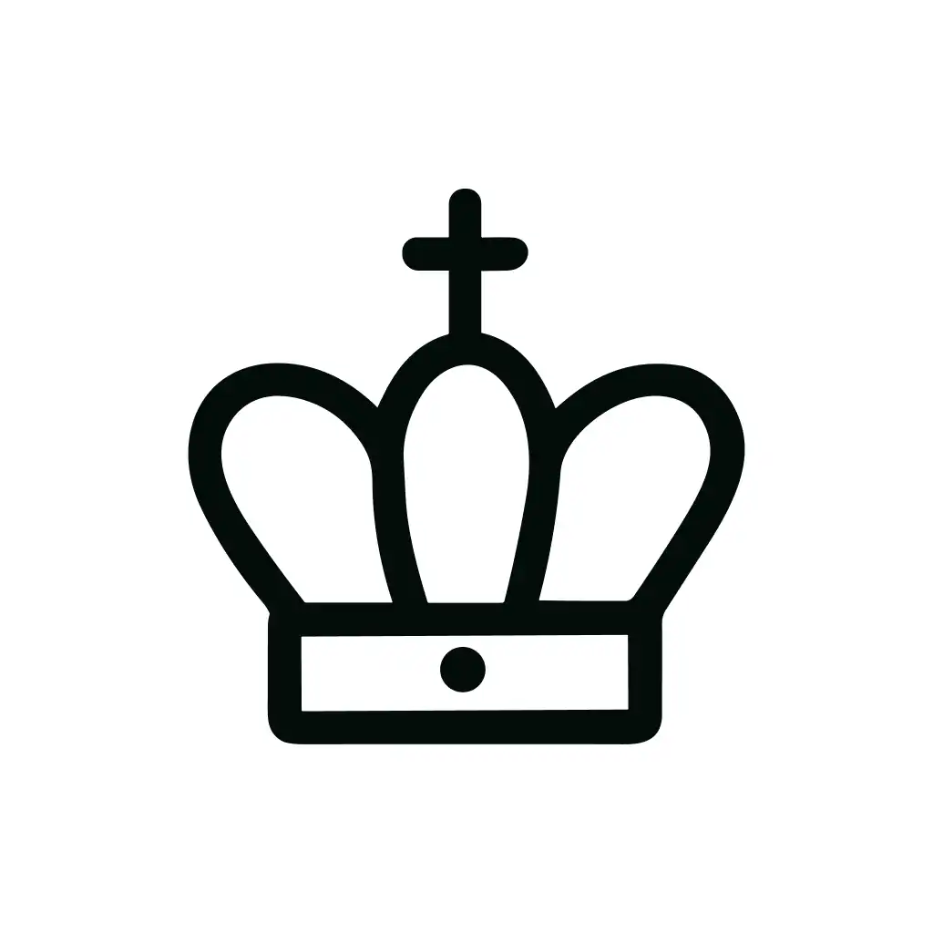Minimalist Outline Crown Royalty Kingdom Authority Symbol Icon