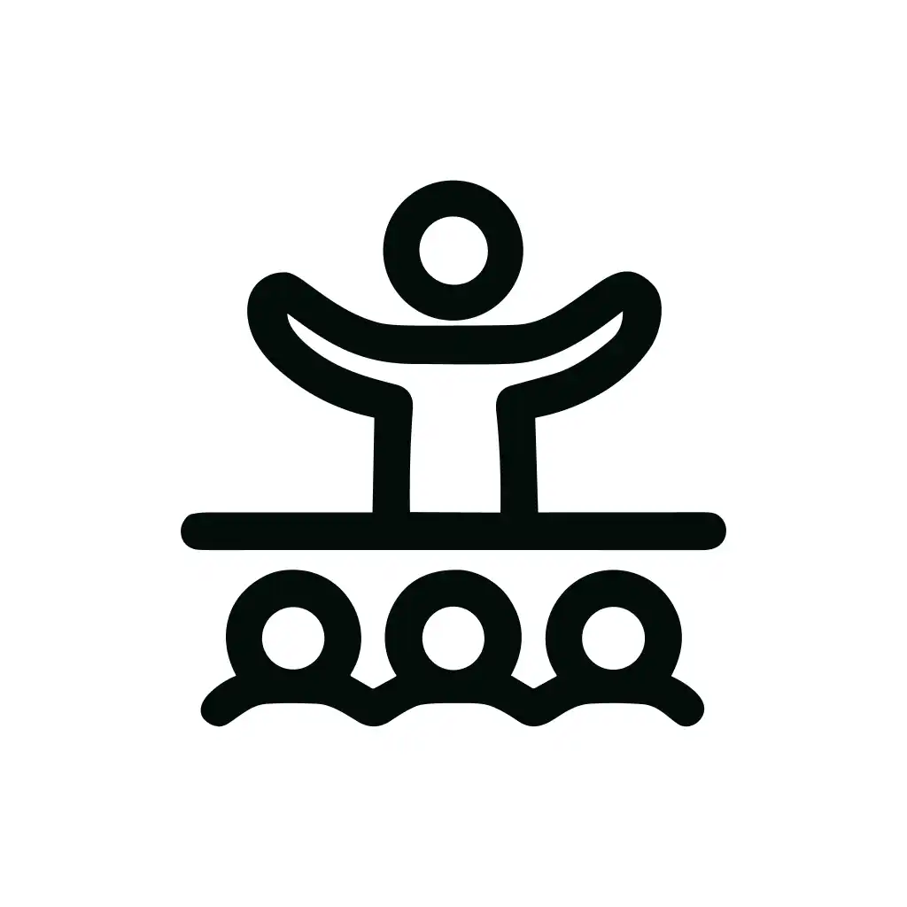 Simple Line Art Audience Speaker Presentation Icon