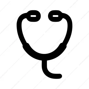 Simple Black Stethoscope Medical Equipment Healthcare Glyph Icon